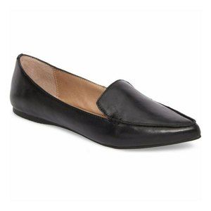 STEVE MADDEN Feather Loafer Flats Women's Size 7M Black Leather -new
